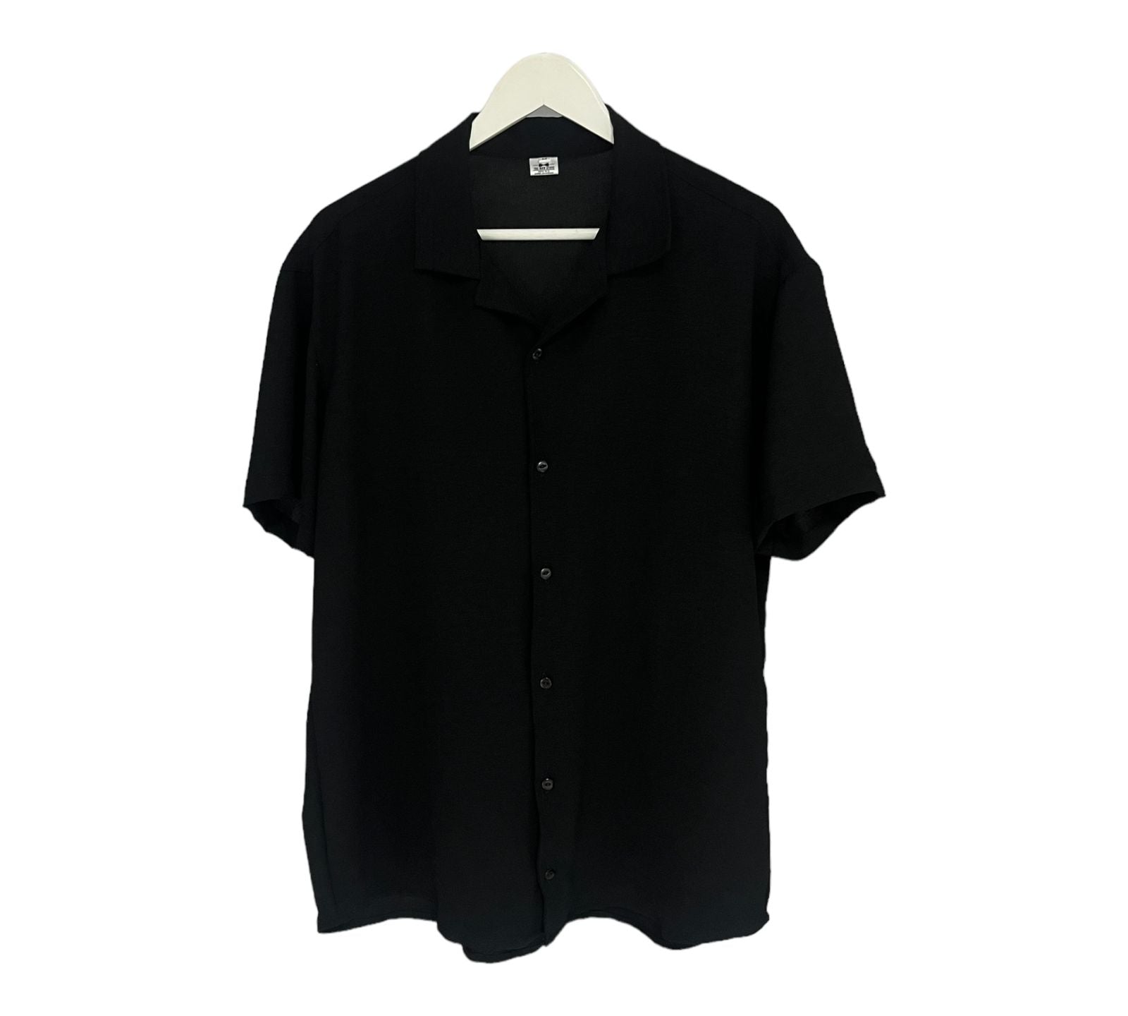 Camisa Negra Regular Fit Solapa