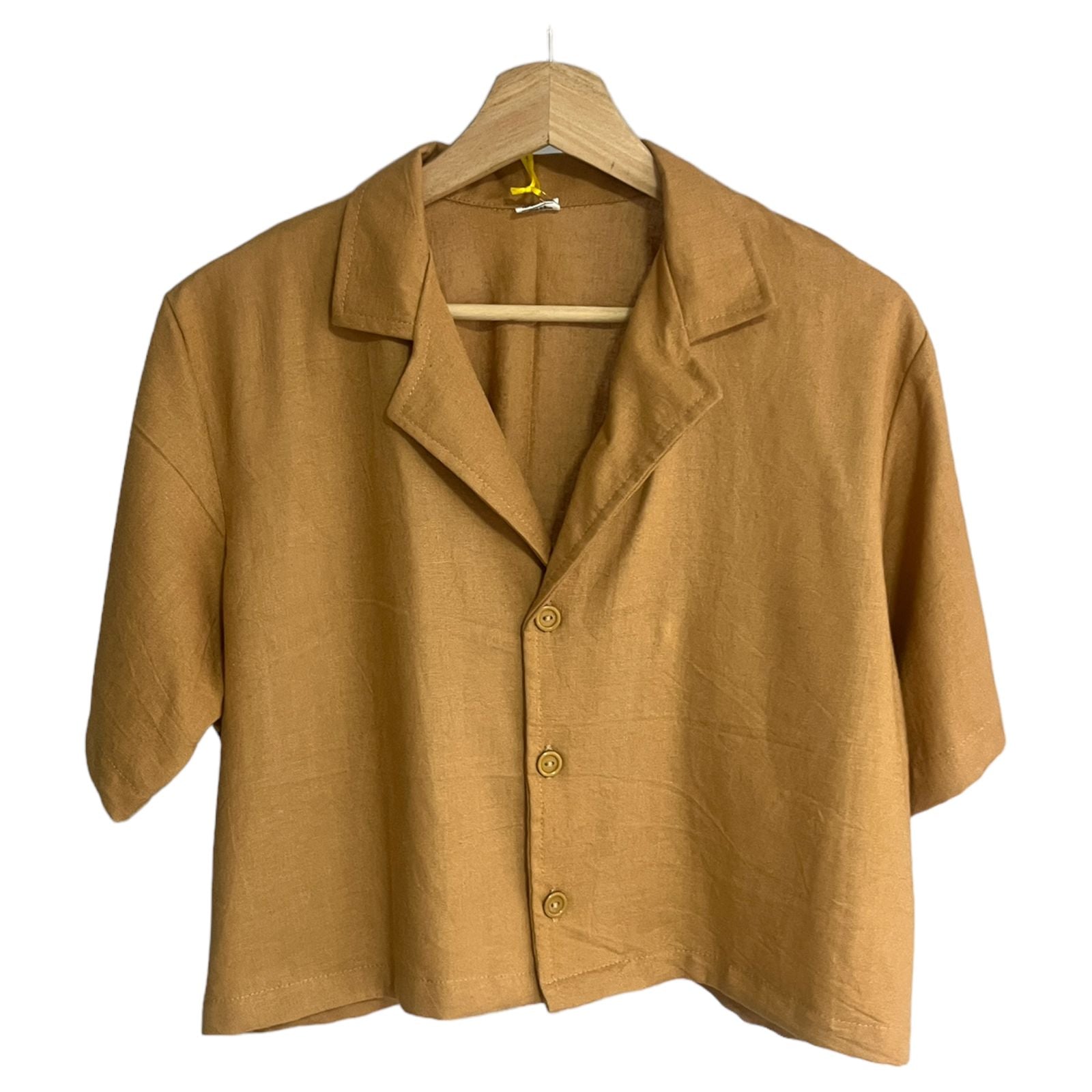 Croptop Khaki Lino Regular Fit