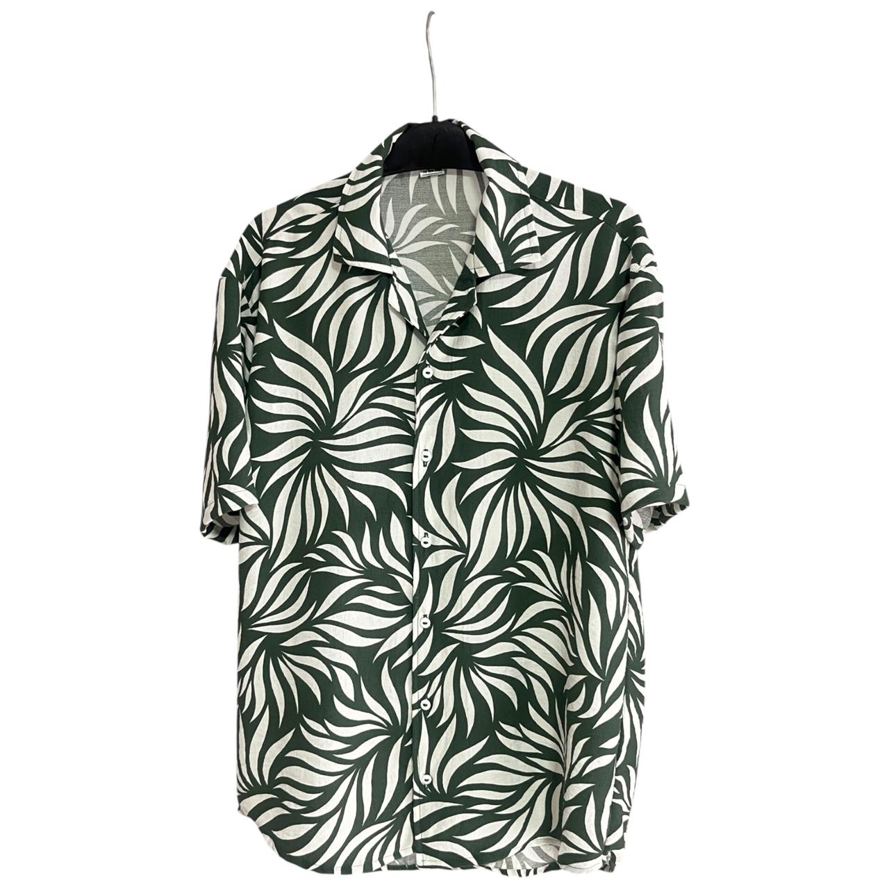 Camisa Verde Palmas Tropical Regular Fit