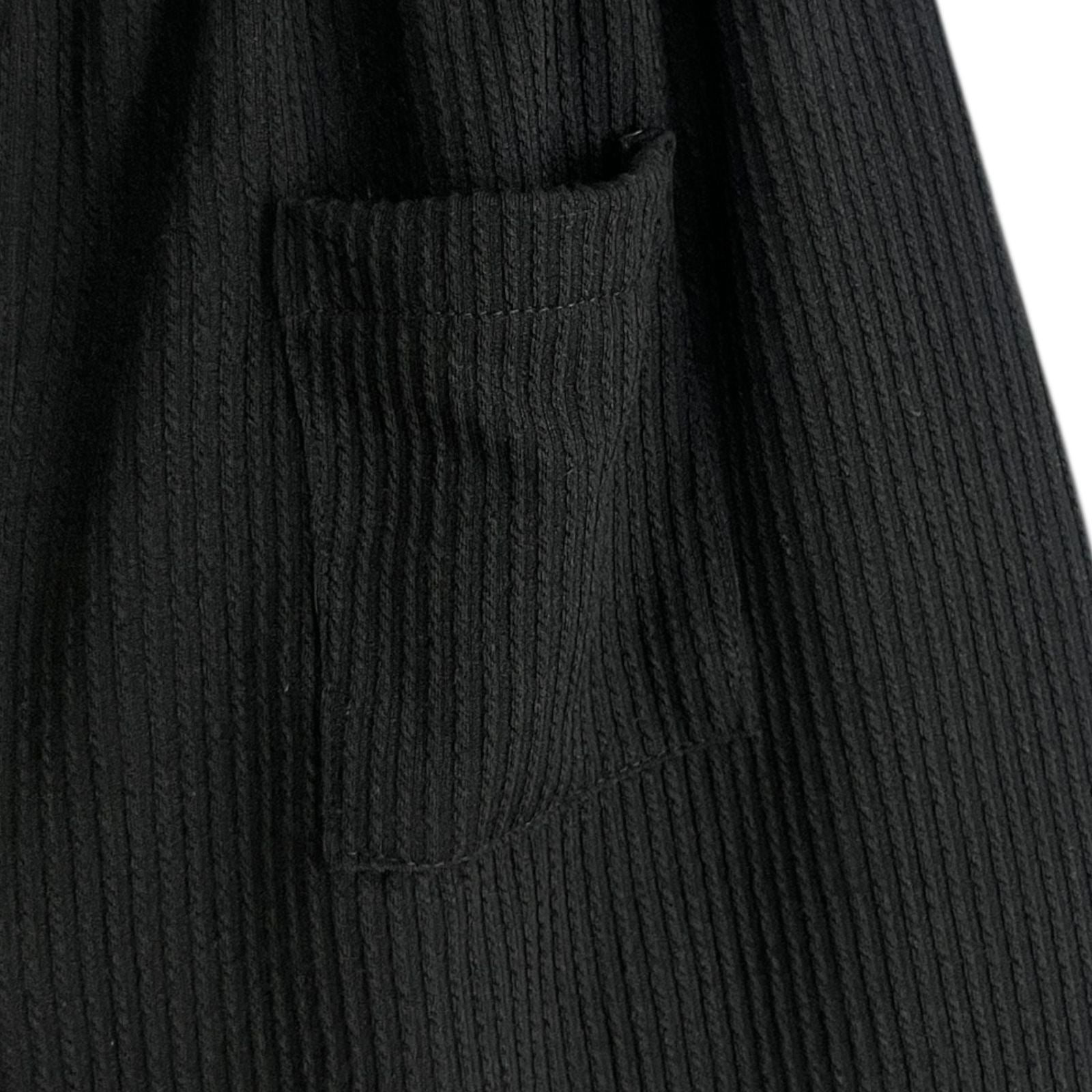 Conjunto Negro Regular Fit Texturizado Rib Premium