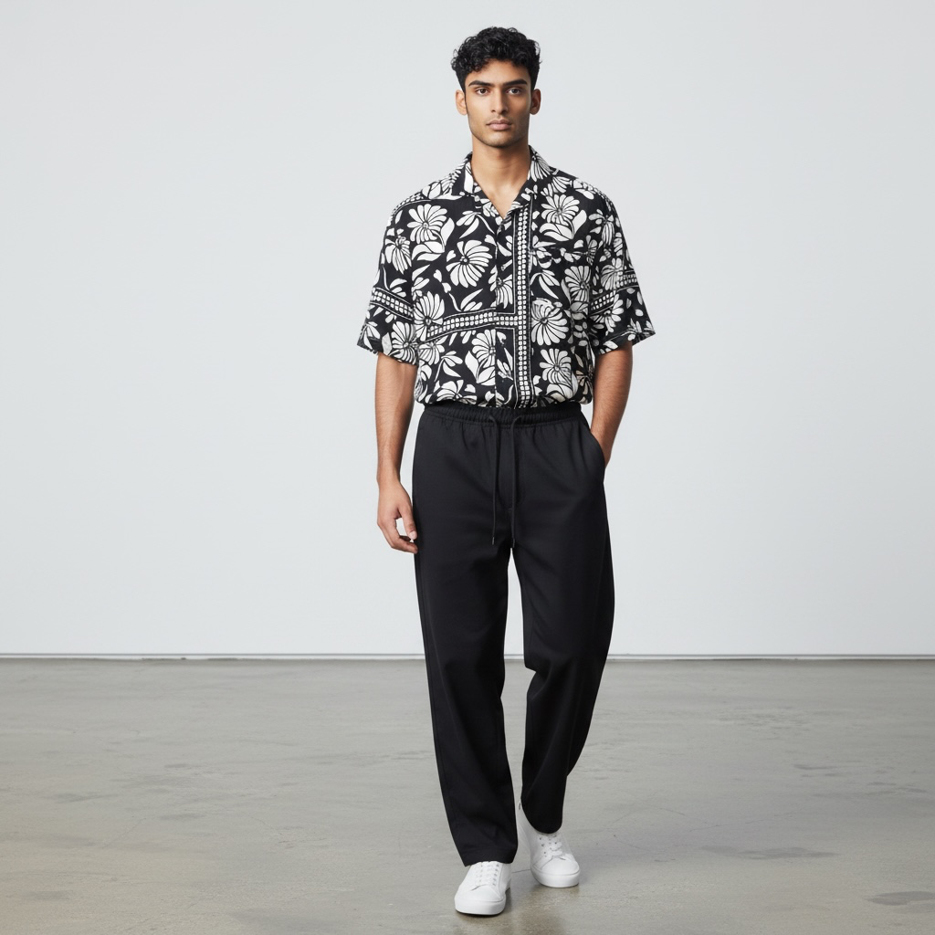 Conjunto Camisa Black Maze Pantalon Lino Negro