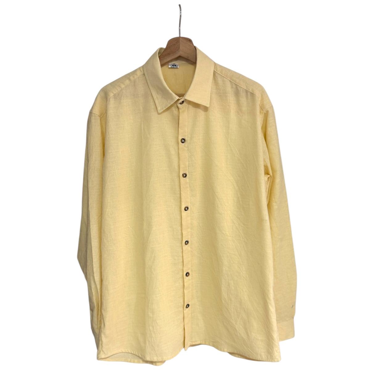 Camisa Manga Larga Amarillo Lino