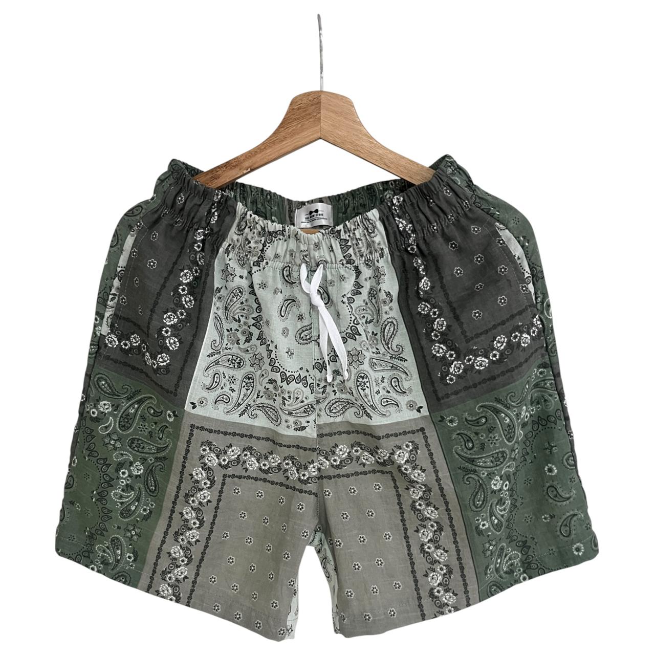 Bermuda Bandana Verde Lino Tipo Sport