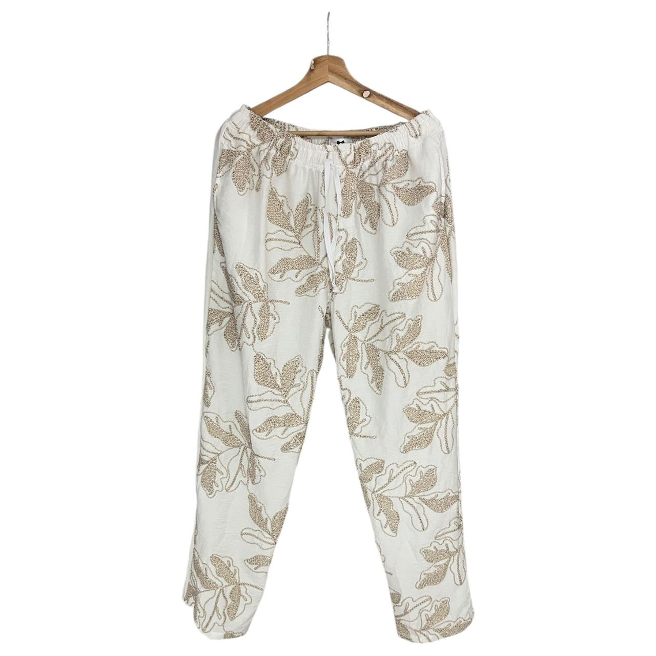 Pantalon Claro Bordado Lino