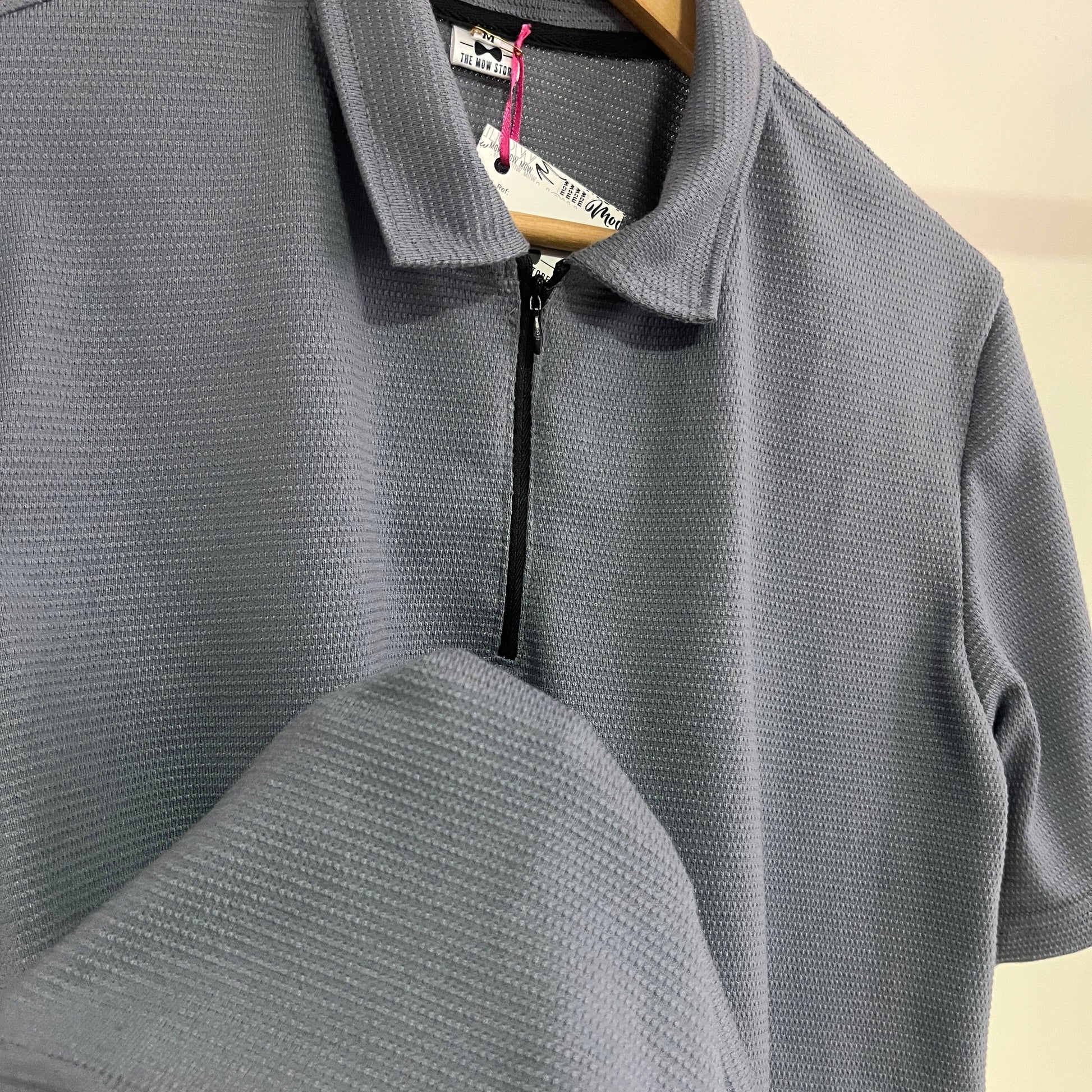 Polo Texturizada Gris
