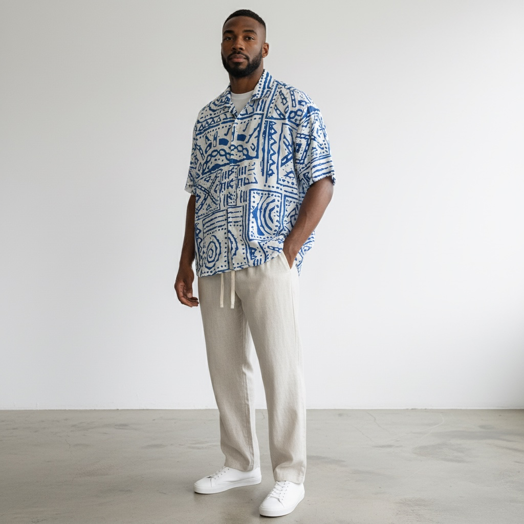 Conjunto Camisa Blue Maze Pantalon Lino Crudo