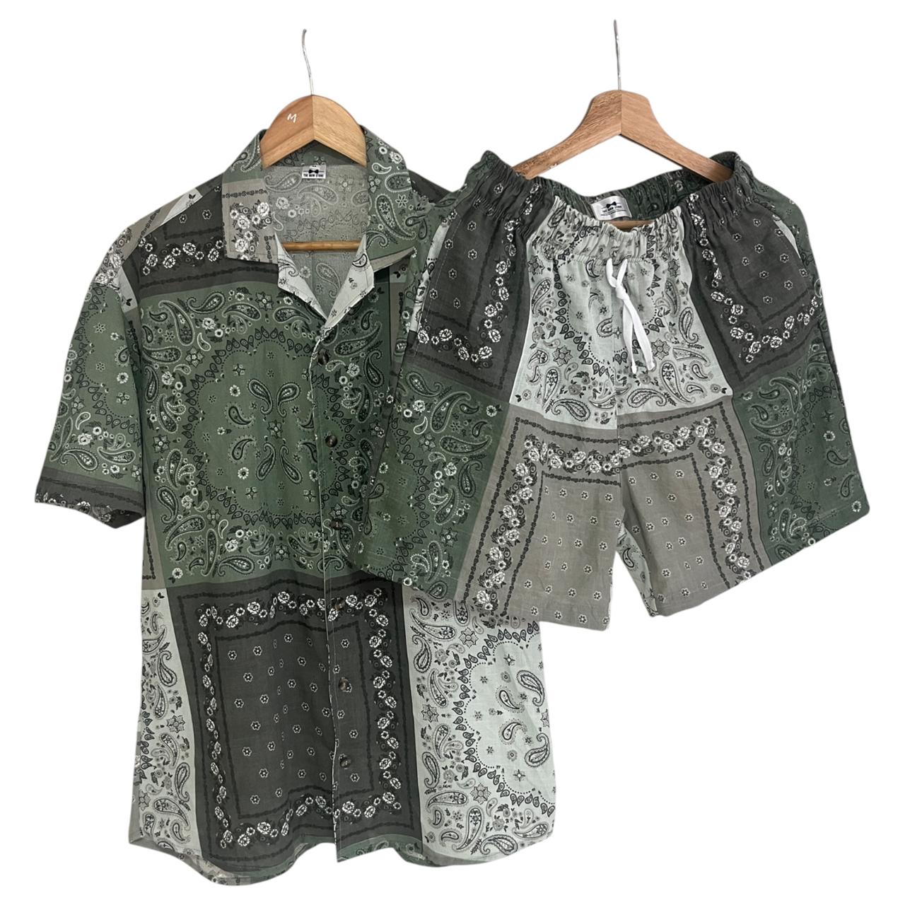 Conjunto Bandana Verde Lino