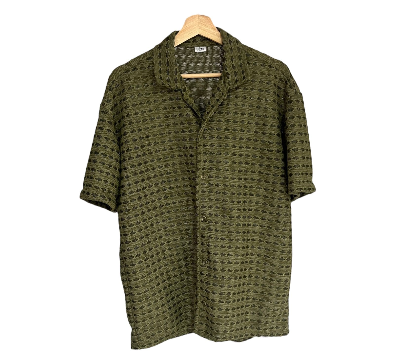 Camisa Regular Fit Algodon Tejido Verde