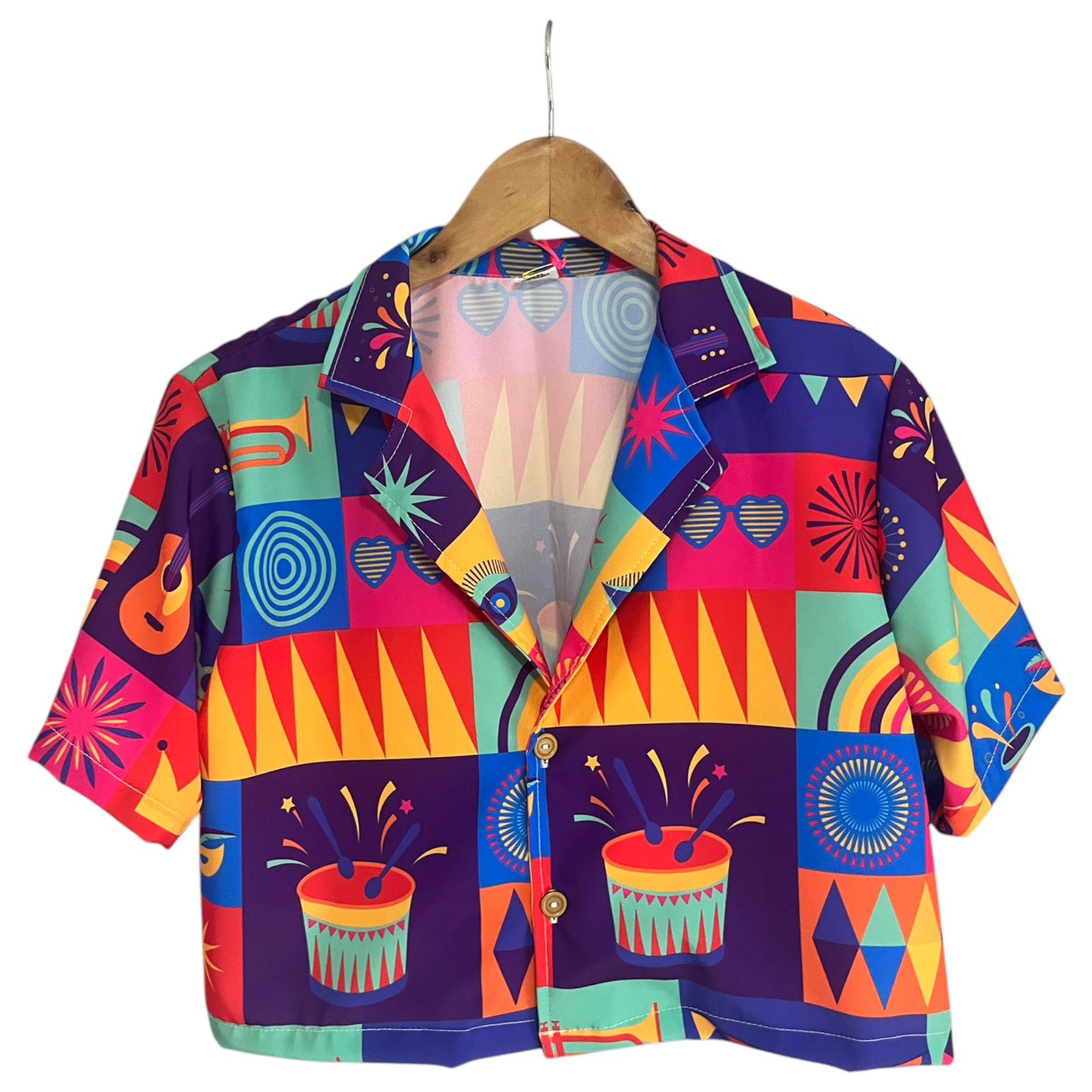 Croptop Noche e Tambo Seda Regular Fit