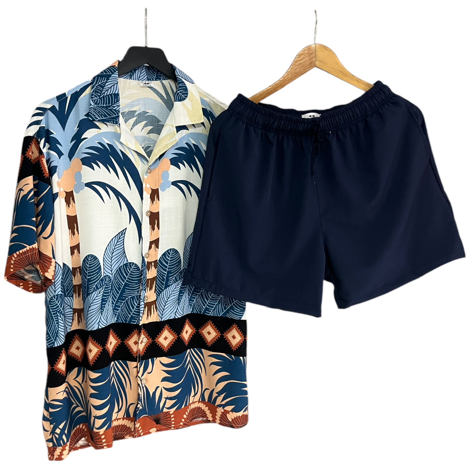 Conjunto Rodadero Lino / Bañadora Sin Malla Azul Oscuro