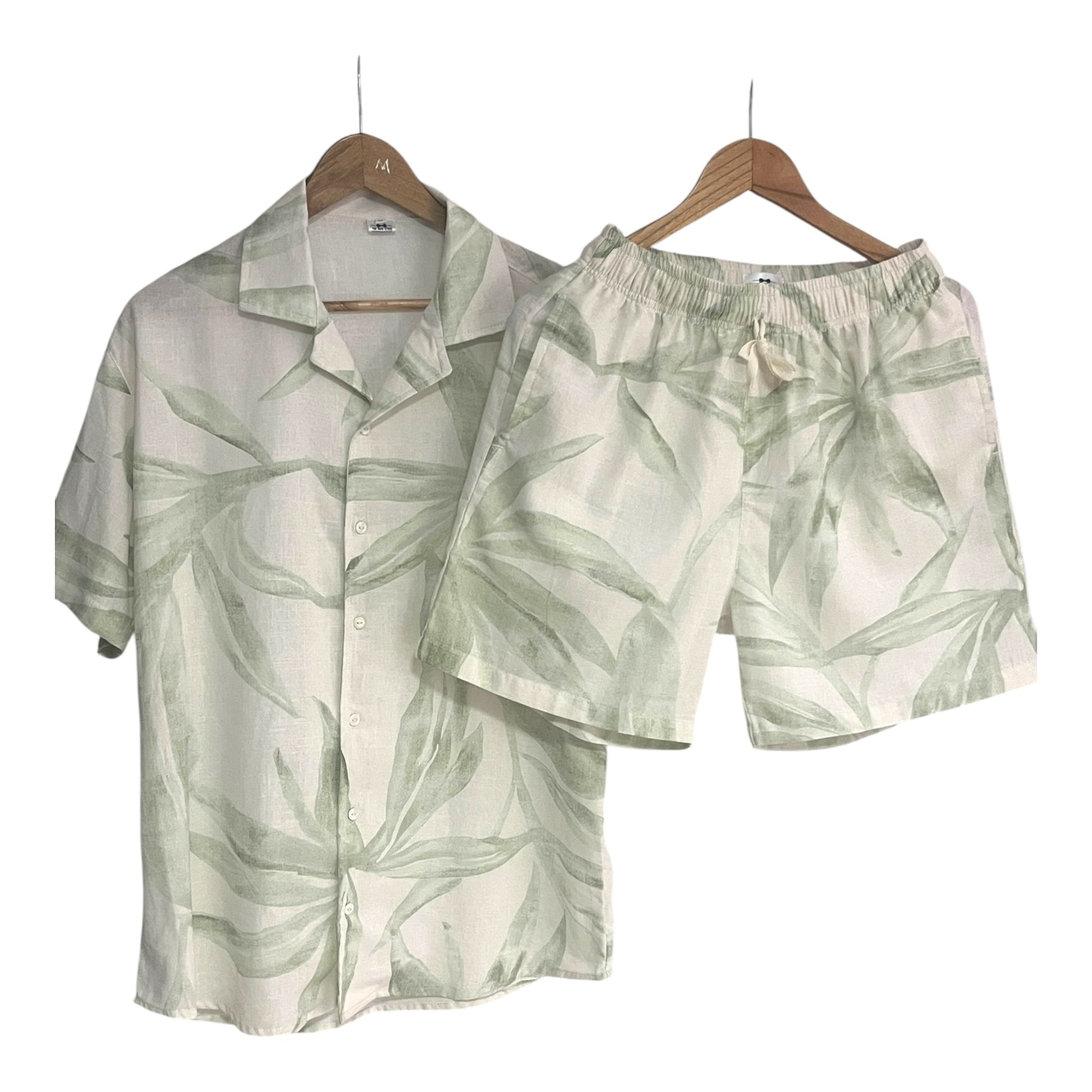 Conjunto Hojas Verdes Lino
