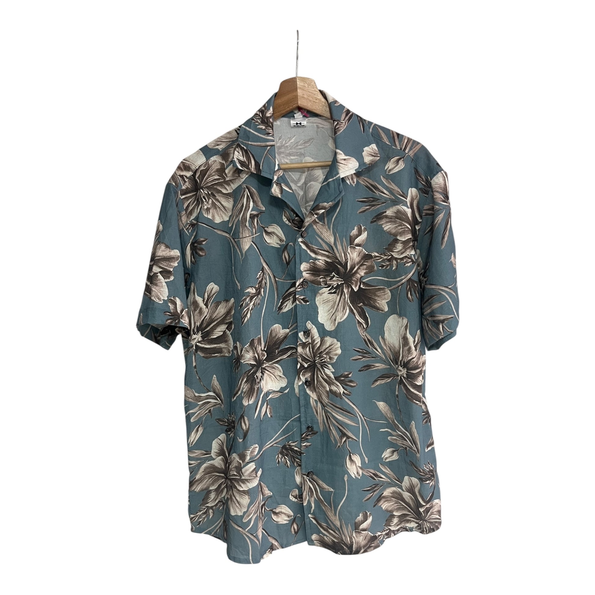 Camisa floral grisasea Regular Fit Lino
