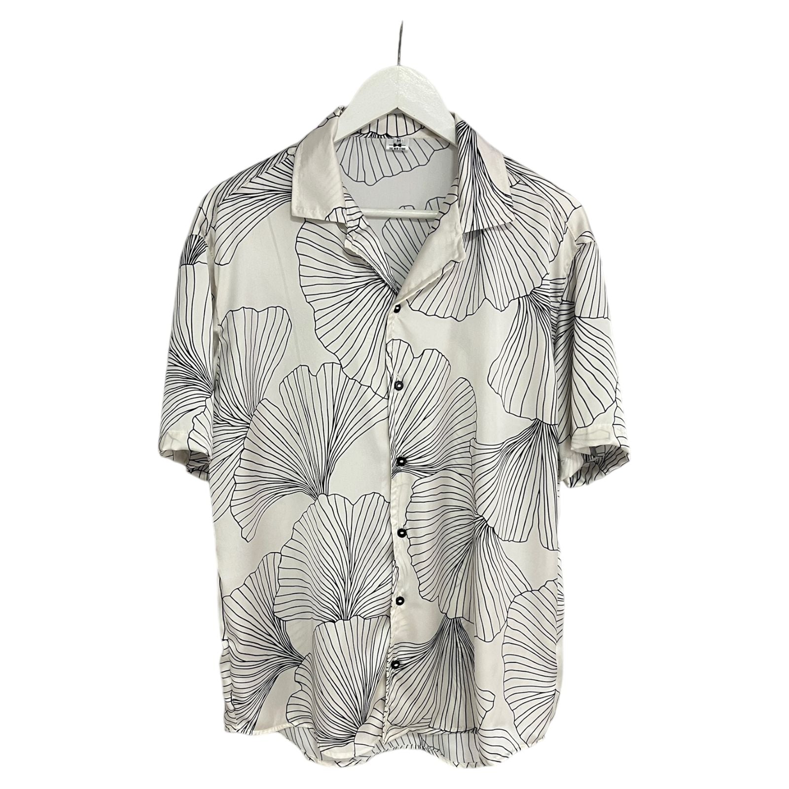 Camisa Hojal Blanco Regular Fit Seda Satinada