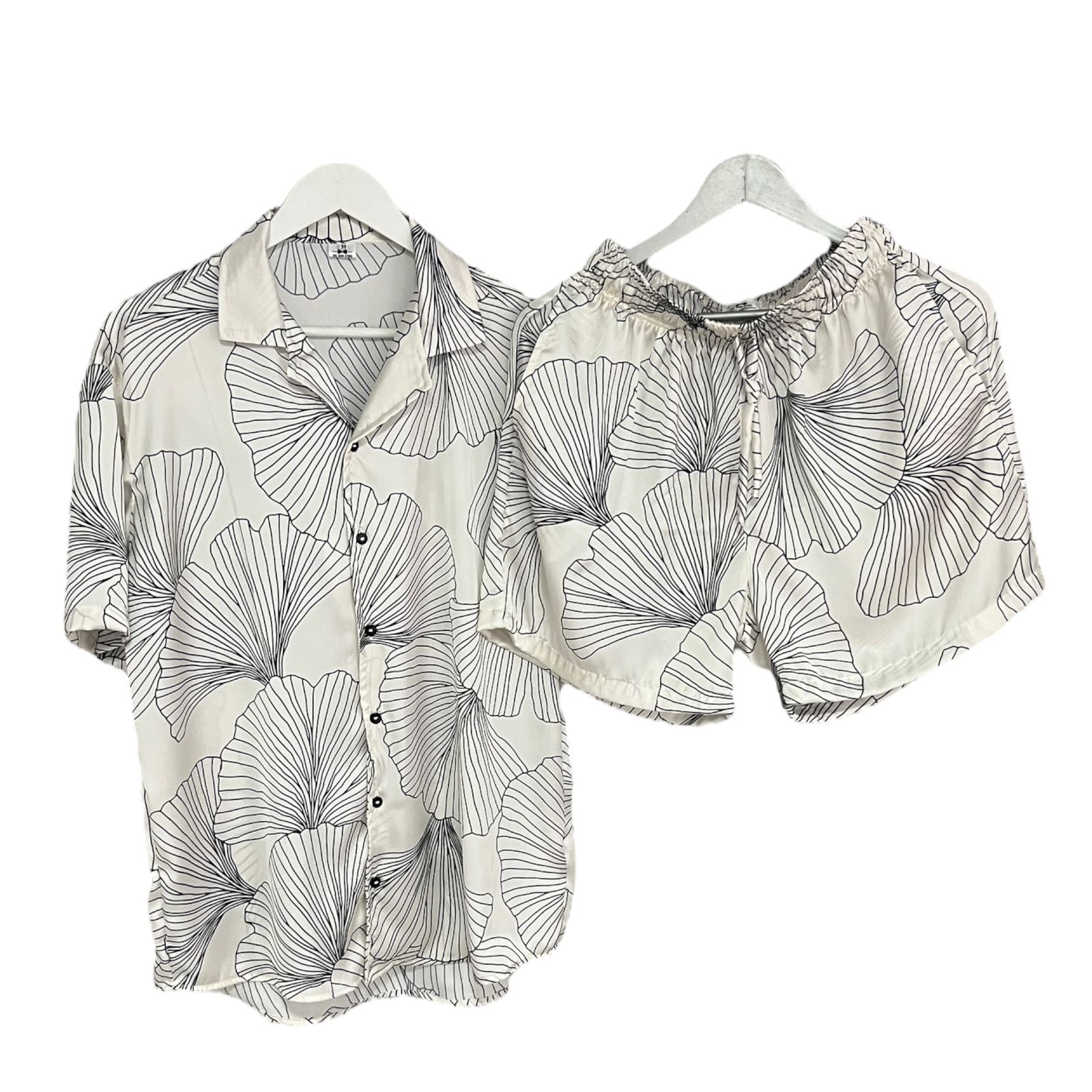 Conjunto Hojal Blanca Regular Fit Seda Satinada