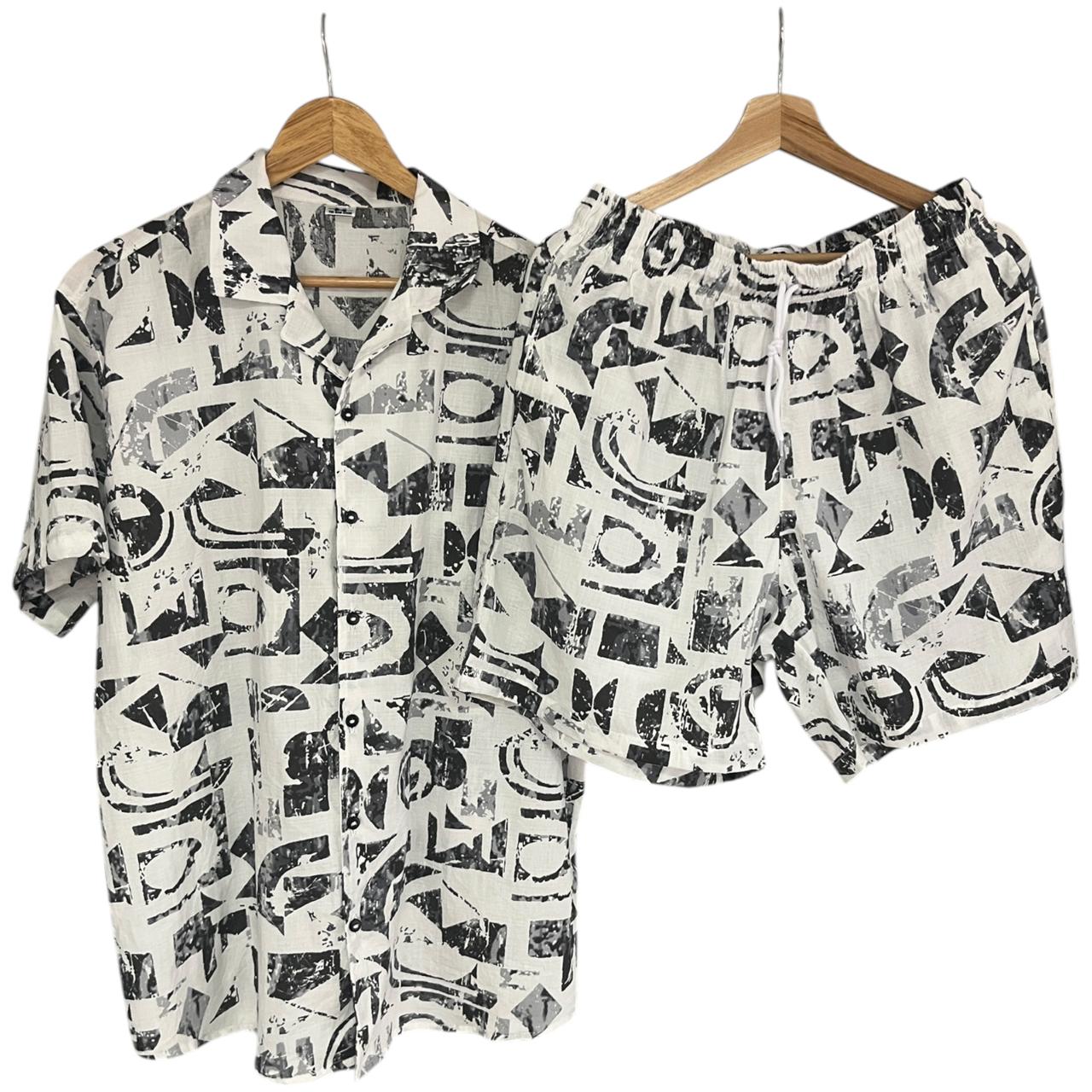 Conjunto Lino Regular Fit Grisacea