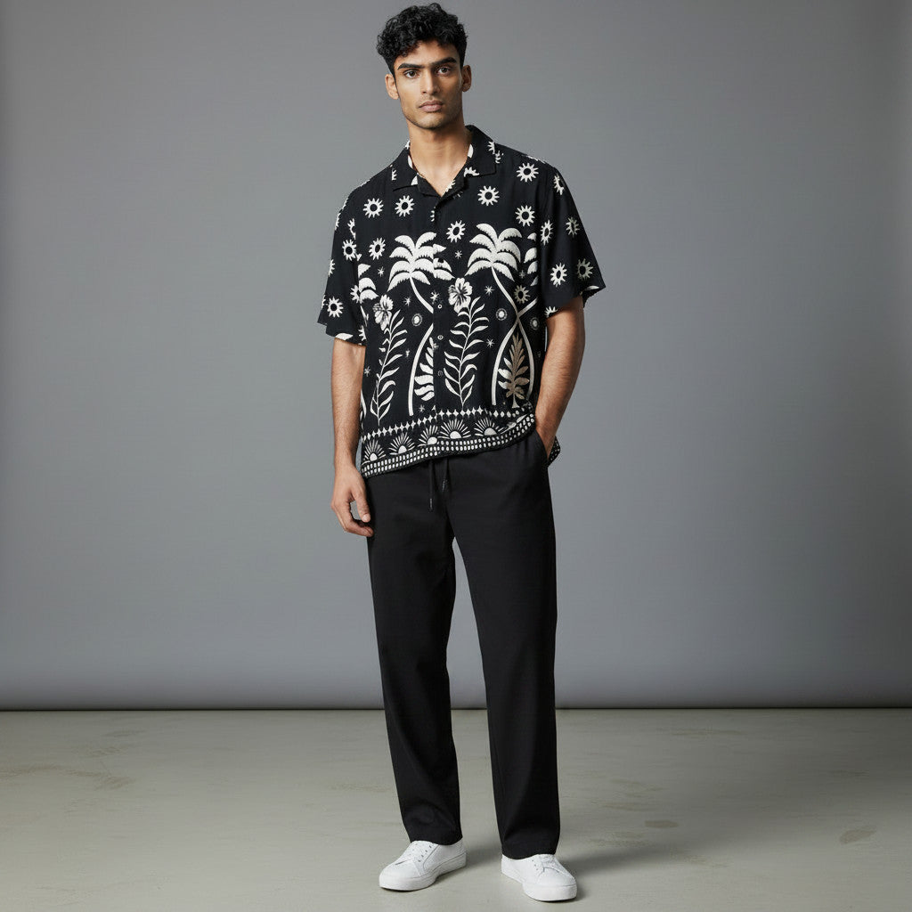 Conjunto Rodadero Pantalon Lino Negro