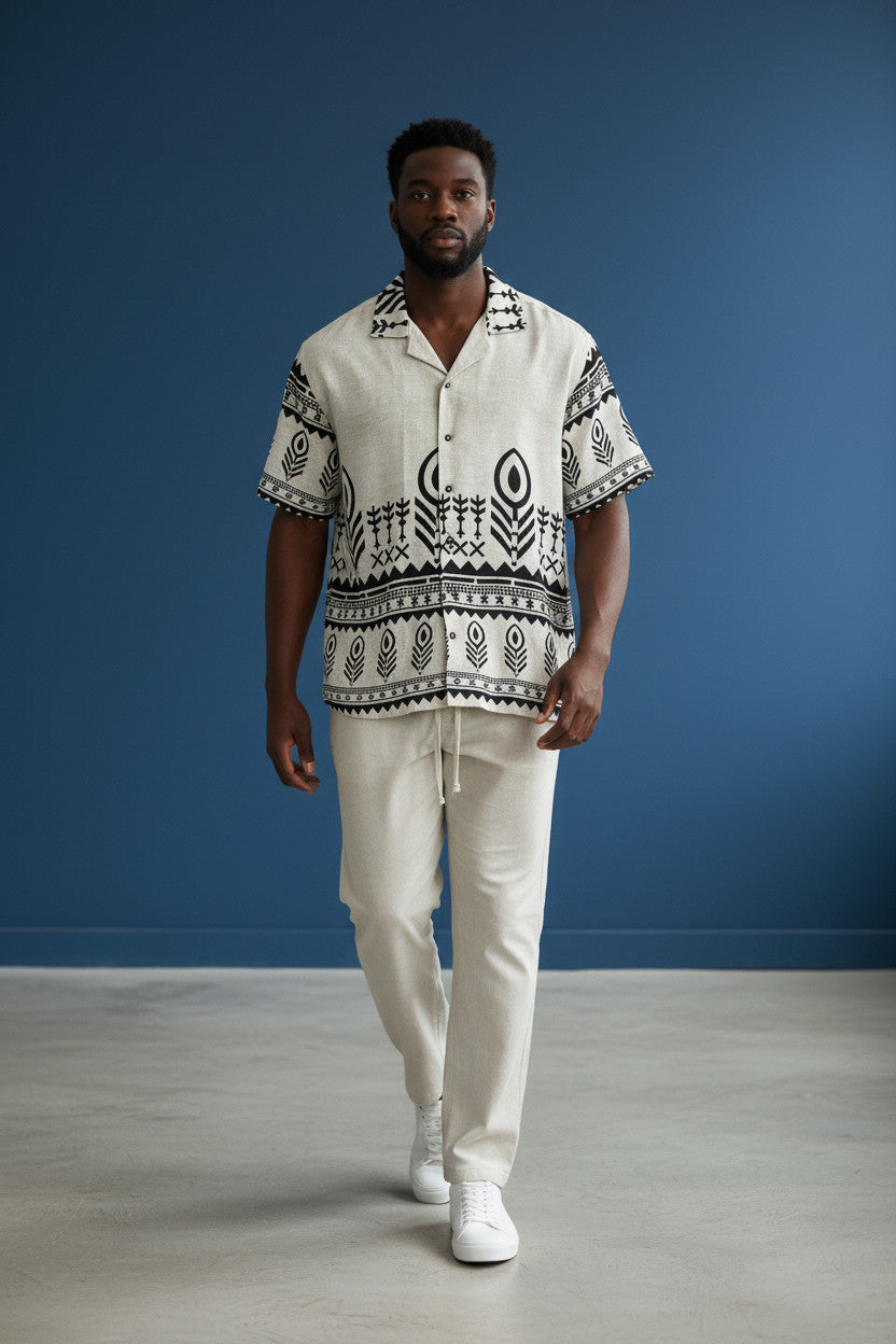 Camisa Ruedo Tribal Regular Fit Rayon