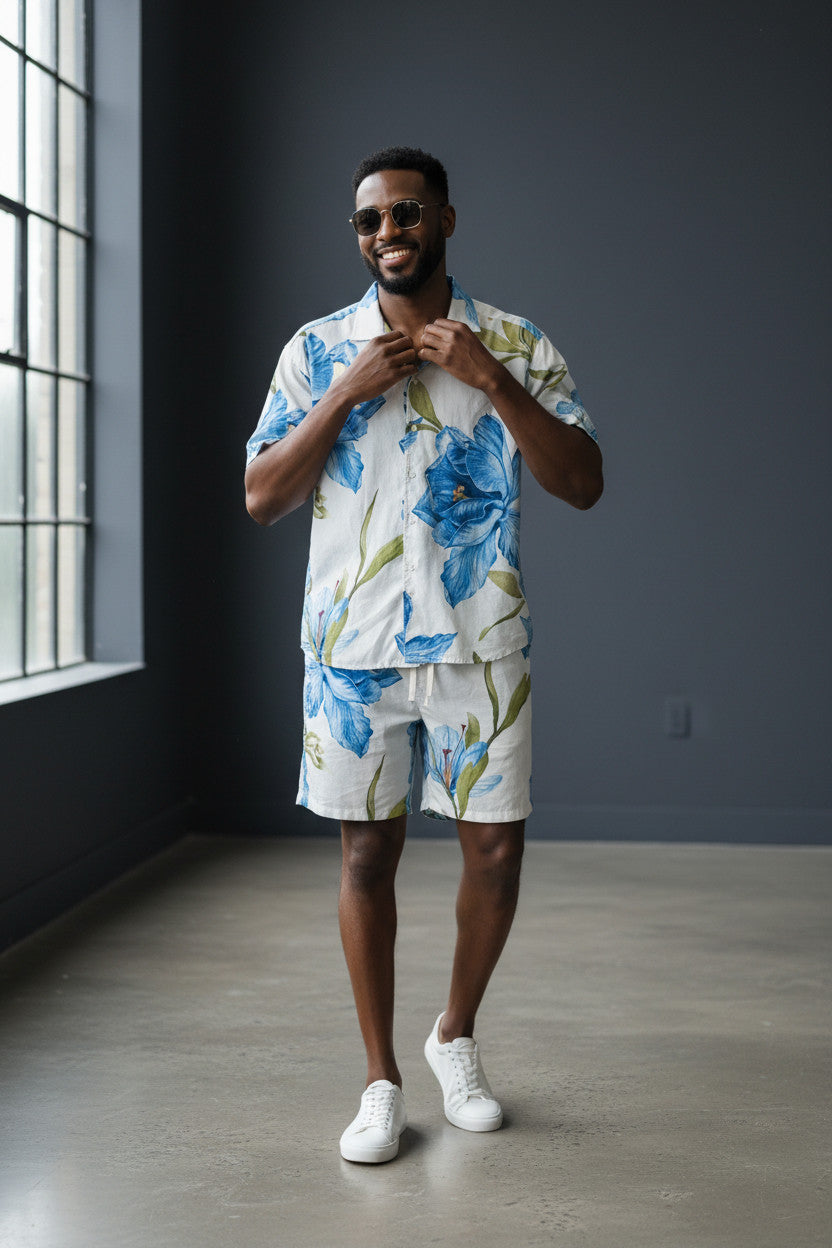 Camisa Cayena Azul Regular Fit Lino