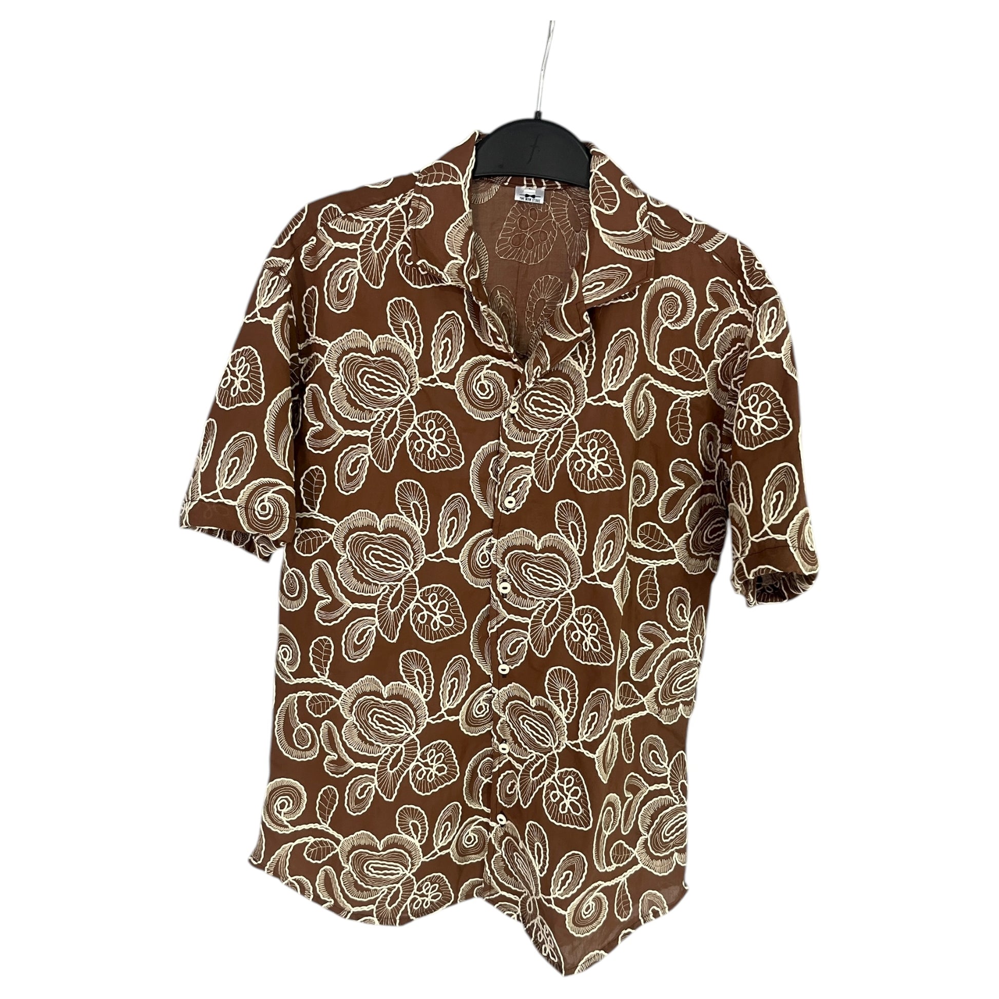 Camisa Bordado Cafe Lino Edicion Limitada