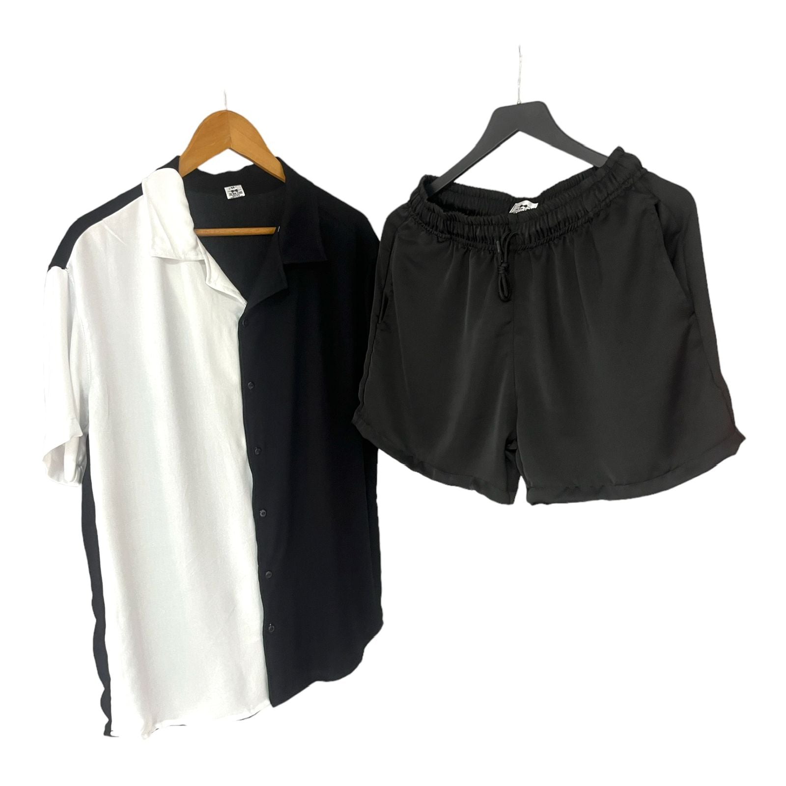 Conjunto Black n White Regular Fit Algodon Texturizado