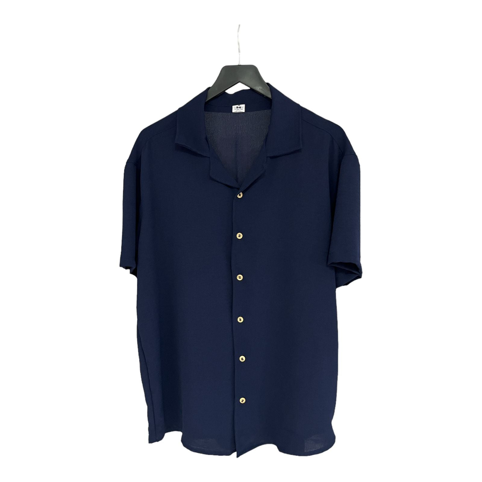 Camisa Azul Oscuro Regular Fit Solapa