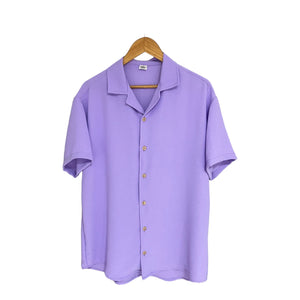 Camisa Lila Regular Fit Solapa Texturizado