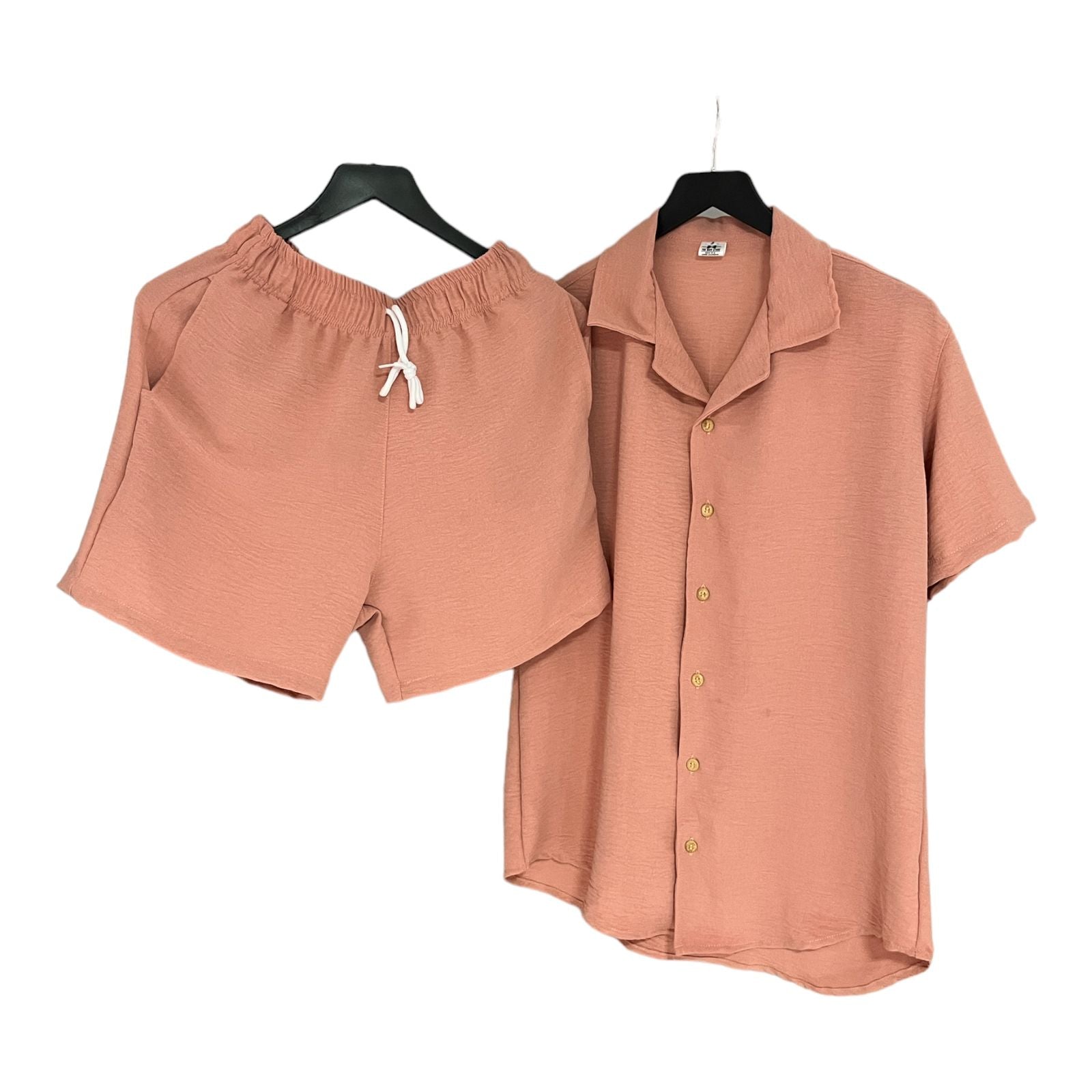 Conjunto Palo e Rosa Texturizada Regular Fit