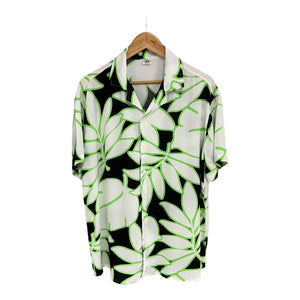 Camisa TropicalNeon Negra Regular Fit Rayon