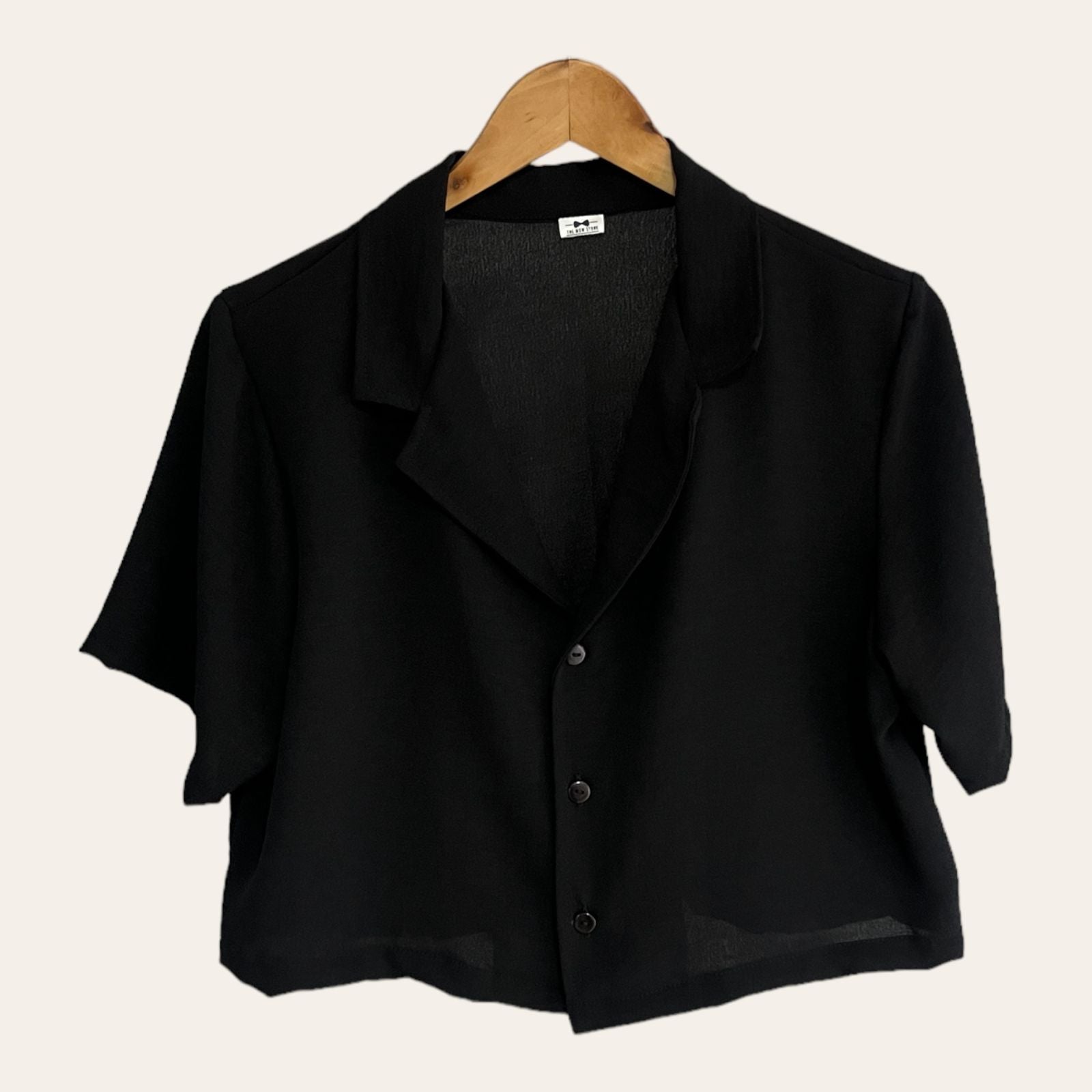 Croptop Negro Regular Fit
