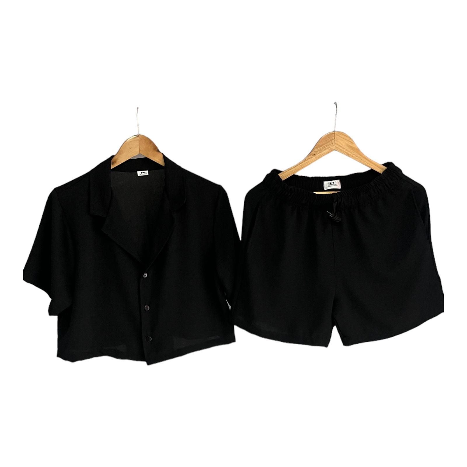 Conjunto Croptop Negro Regular Fit