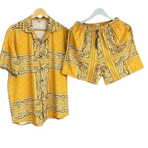 Conjunto Bandana Amarilla Regular Fit Seda