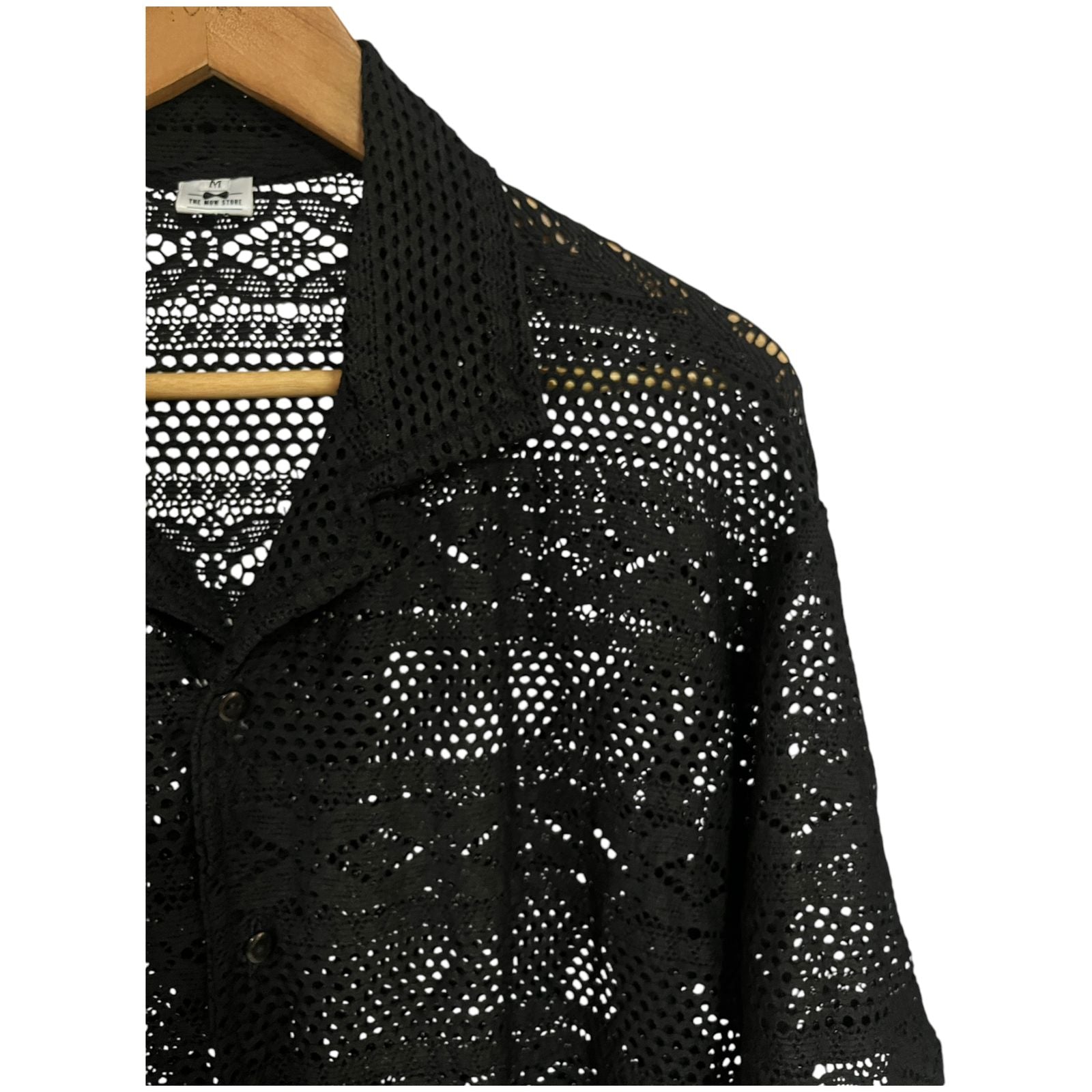 Camisa Regular Fit Negra Tejido