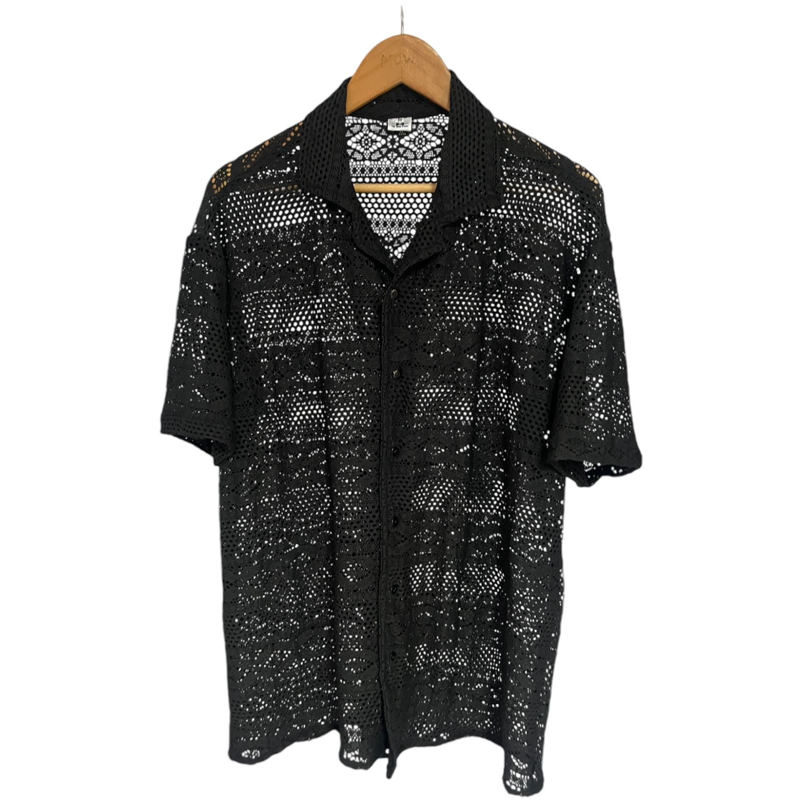 Camisa Regular Fit Negra Tejido