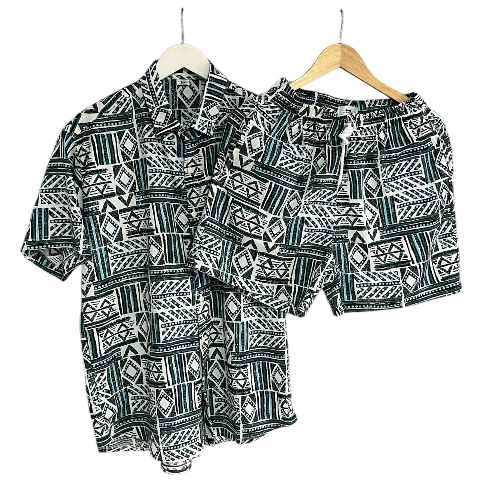 Conjunto TribalRace Verde Regular Fit Lino