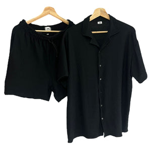 Conjunto Texturazas Olas Regular Fit Negra