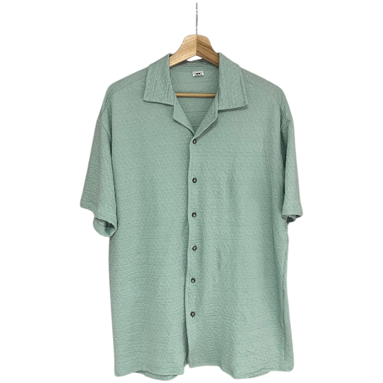 Camisa Texturas Olas Regular Fit Verde Menta
