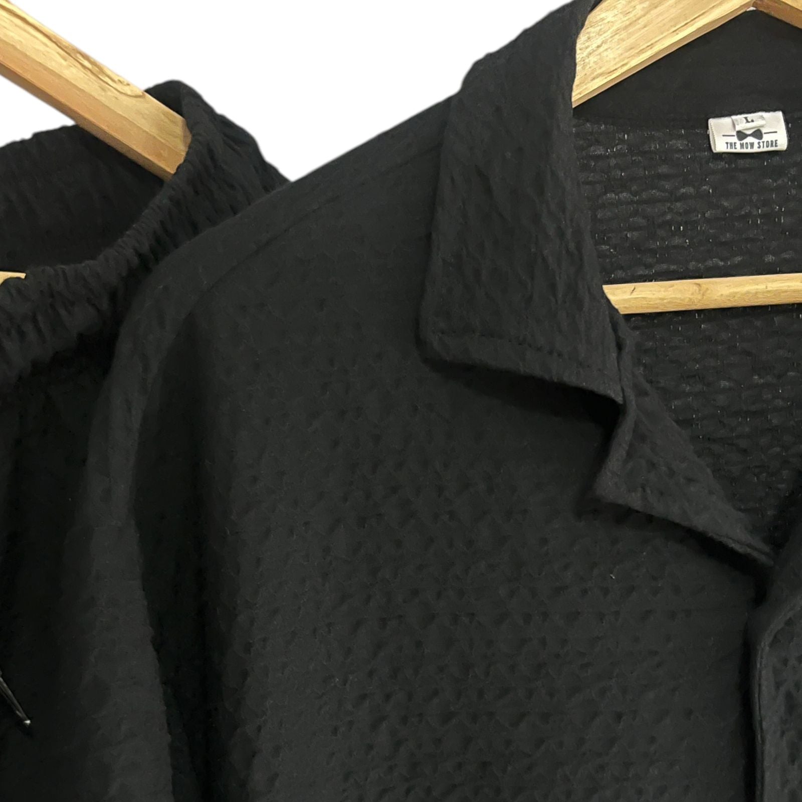 Camisa Texturas Olas Regular Fit Negra