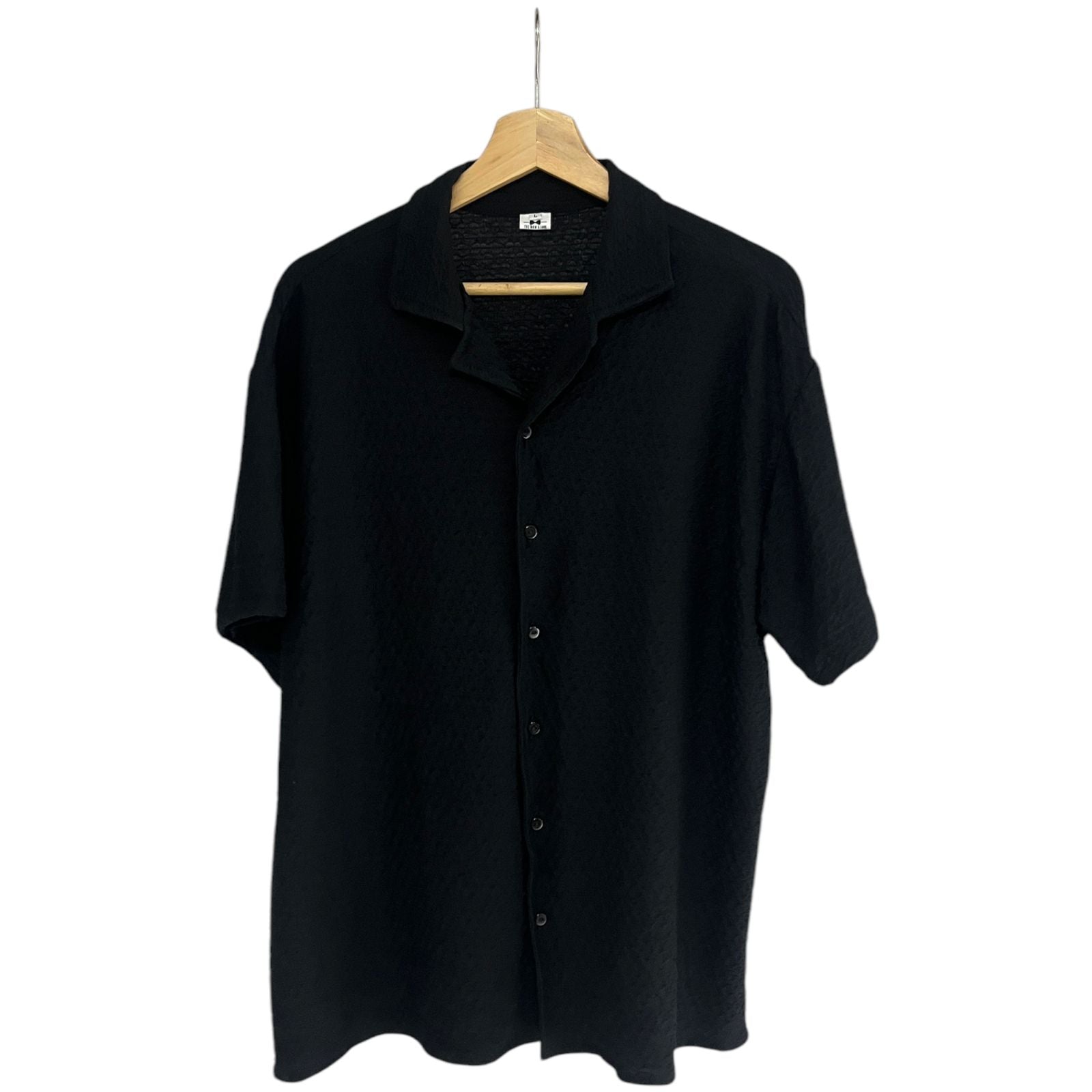 Camisa Texturas Olas Regular Fit Negra