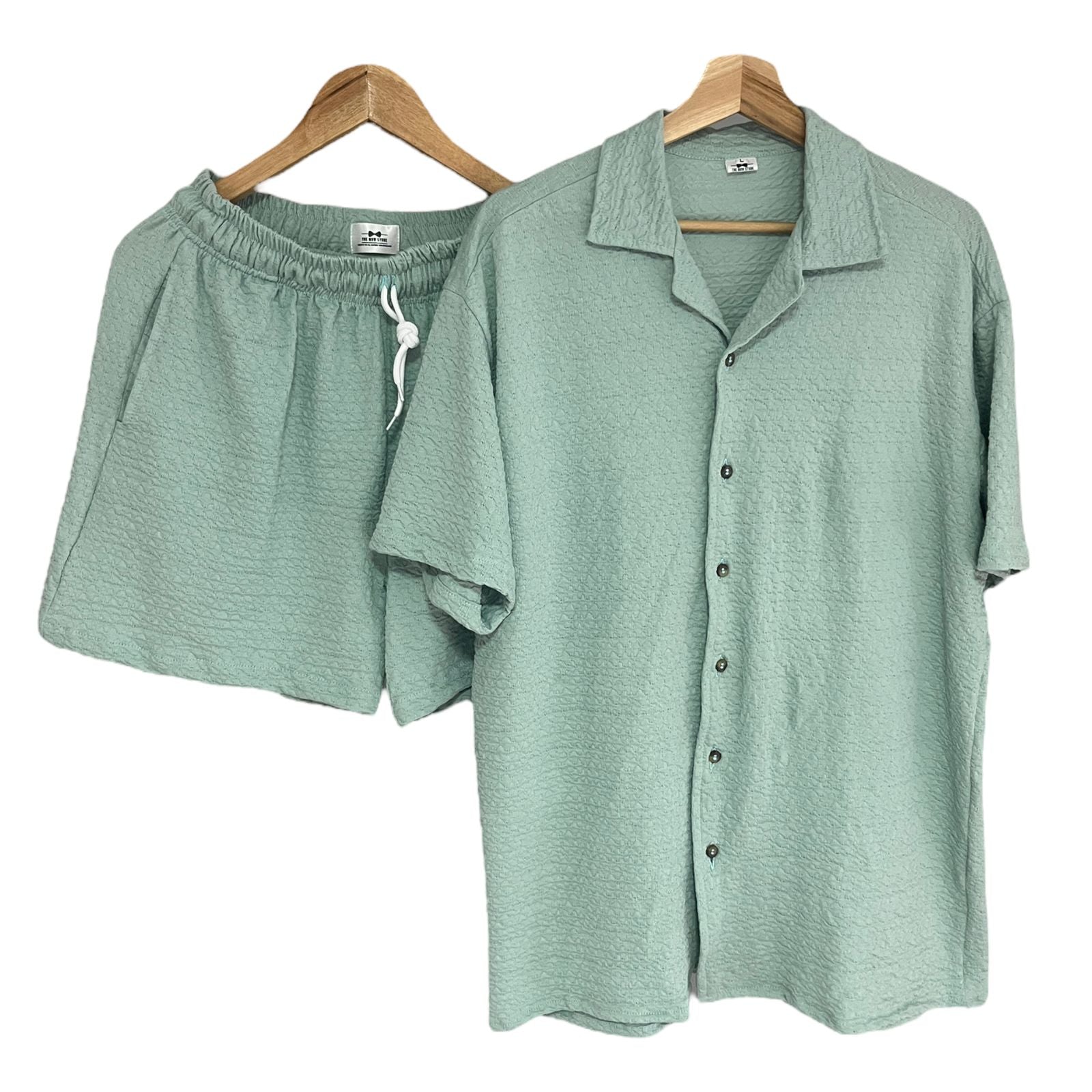 Conjunto Texturazas Olas Regular Fit Verde Menta