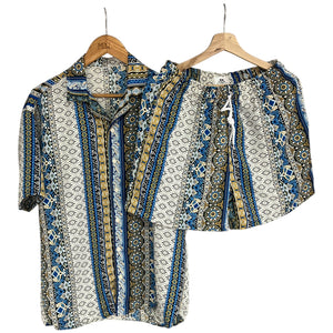 Conjunto Mompoxina Azul Regular Fit Texturizada