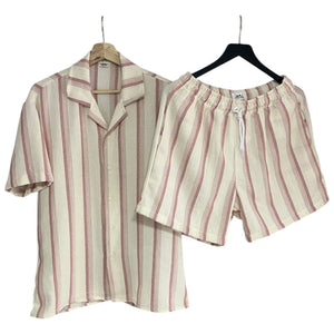 Conjunto Rayas Rosada Regular Fit Tejida