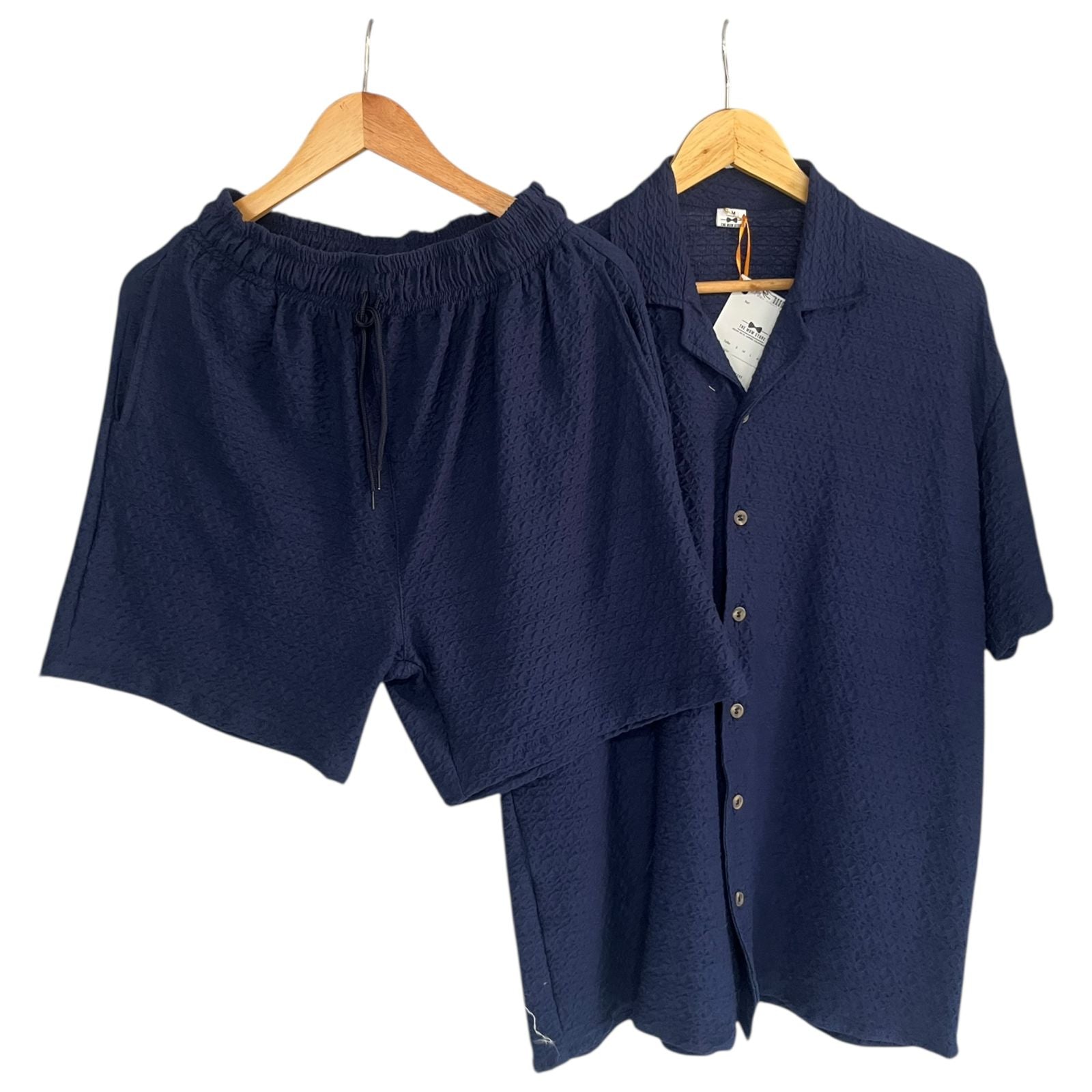 Conjunto Texturazas Olas Regular Fit Azul Oscuro