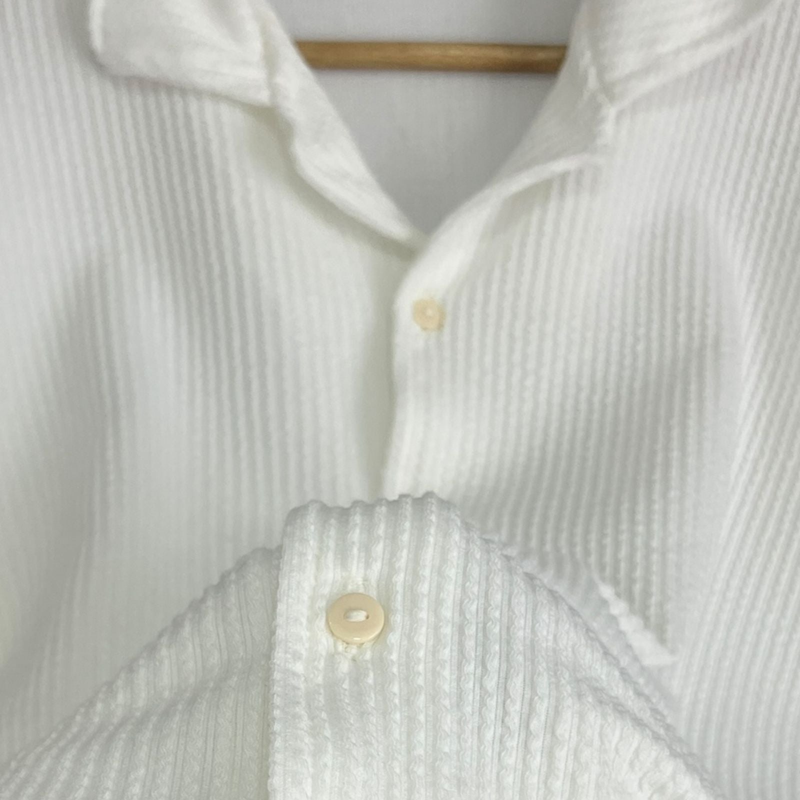Camisa Blanco Regular Fit Texturizada Rib Premium