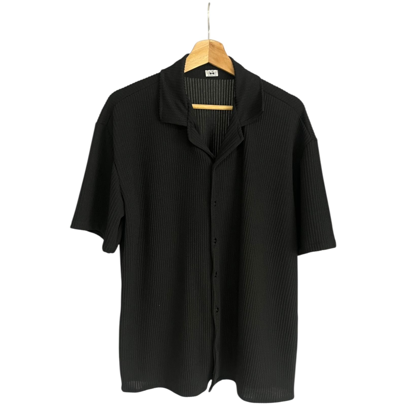 Camisa Negro Regular Fit Texturizada Rib Premium