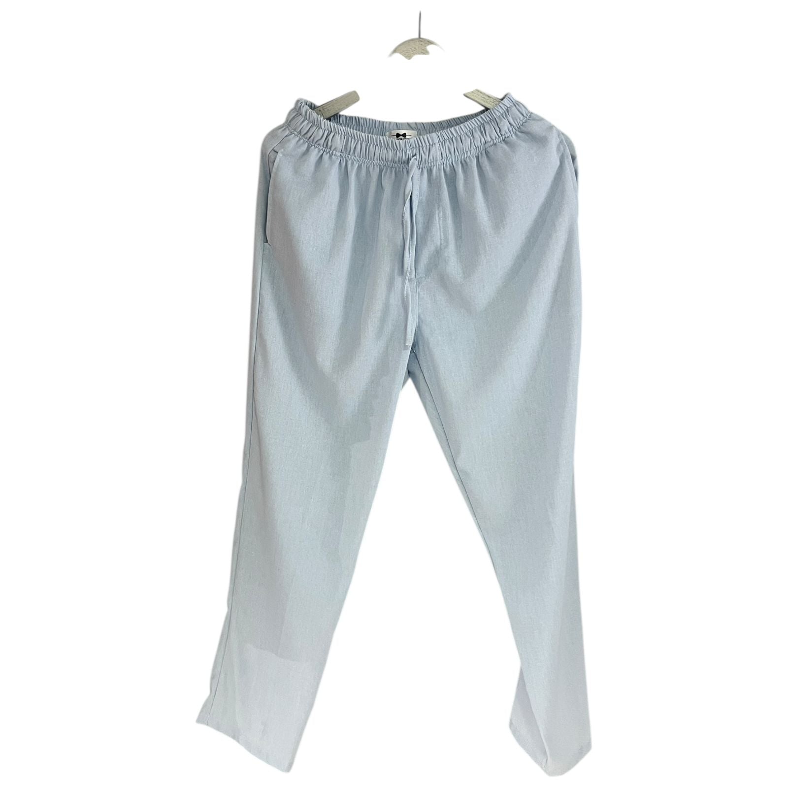 Pantalon Azul Pastel Lino Olan