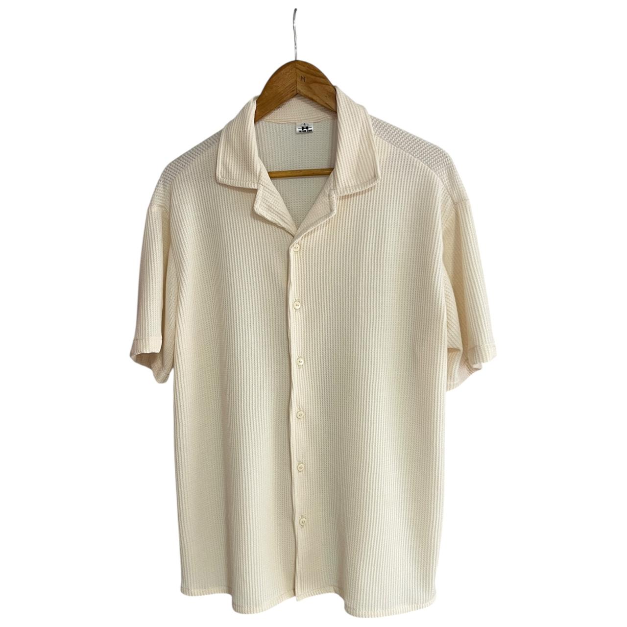 Camisa Texturizada Waffle Mantequilla