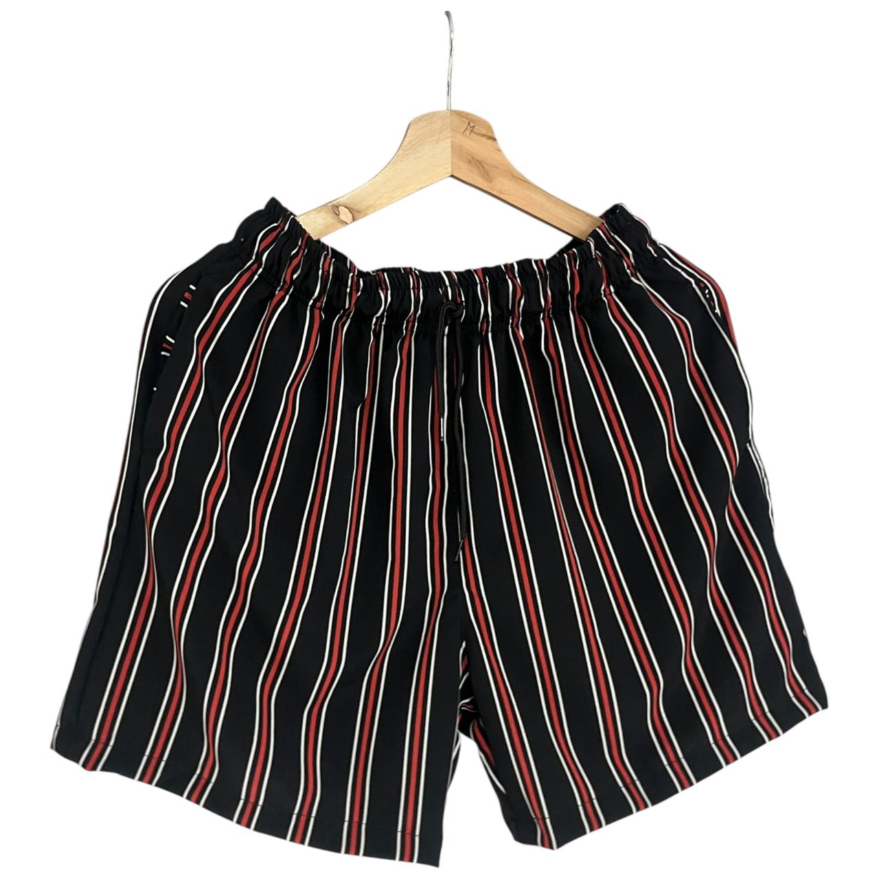 Conjunto Rayas Negras Seda Regular Fit