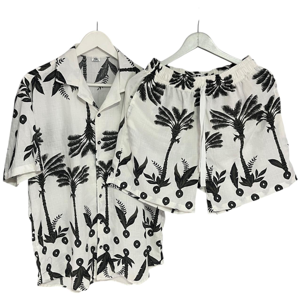 Conjunto Palmar Gris con Blanco Lino