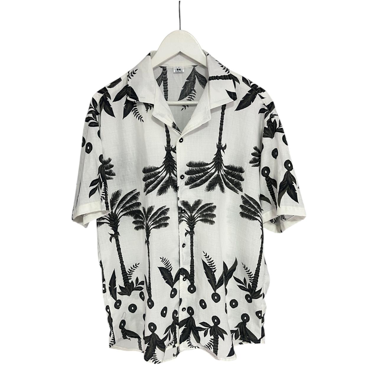 Camisa Palmar Gris con Blanco Regular Fit Lino