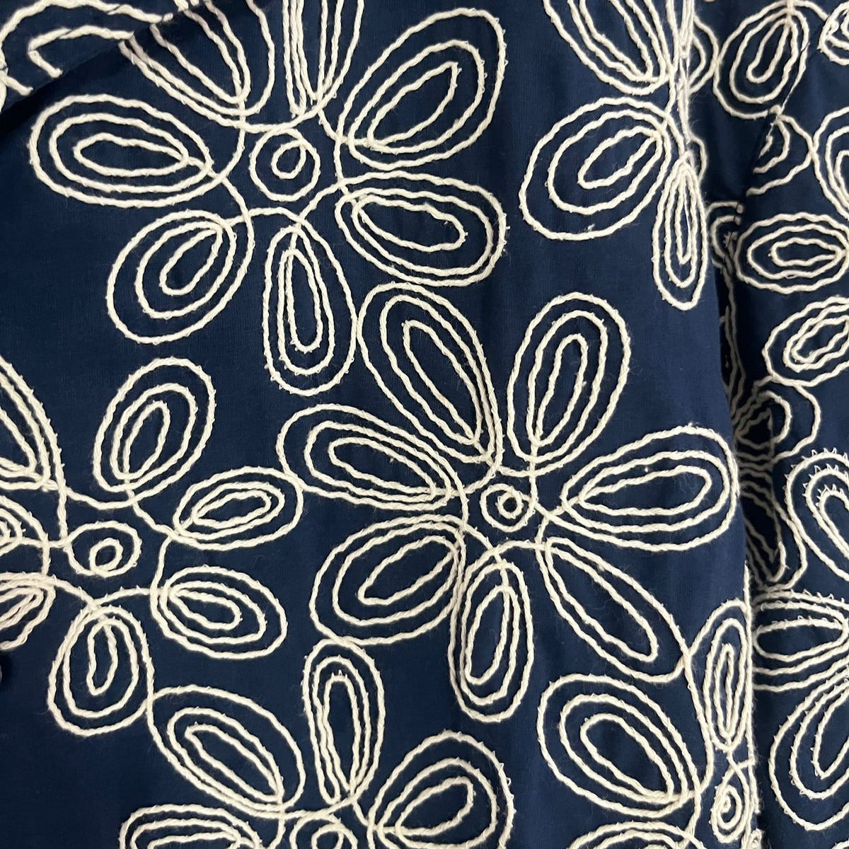 Pantalon Azul Oscuro Bordado Lino  Edicion Limitada